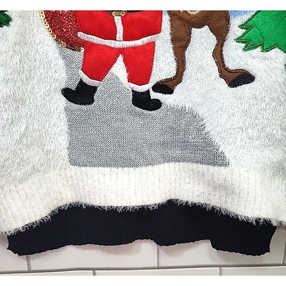 Celebrate Together Womens Sz M 3D Santa Winter Christmas Party Holiday Sweater * - Picture 6 of 10